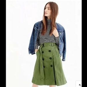 J. Crew Chino Trench Skirt In Olive. Size 2. EUC